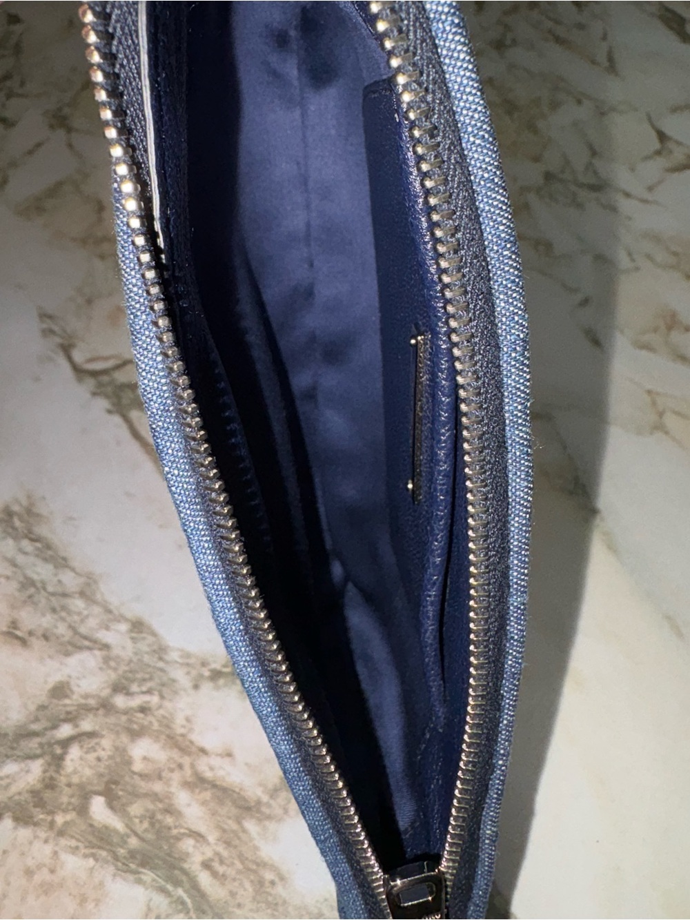 Miu Miu Quilted Denim Crossbody Clutch in Dark Blue - Picture 6 of 8